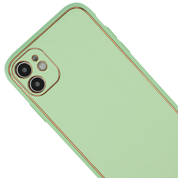 Leather Style Green Gold Case Iphone 11