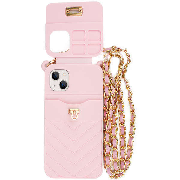 Crossbody Silicone Pouch Pink Iphone 13 Mini