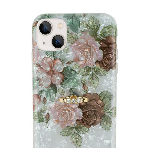 Flowers Pink Green Ring Skin Iphone 13 Mini