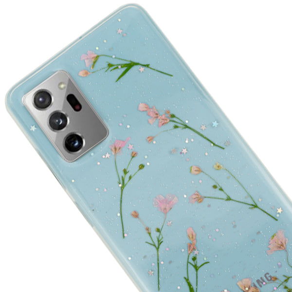 Real Flowers Pink Green Leaves Samsung Note 20 Ultra