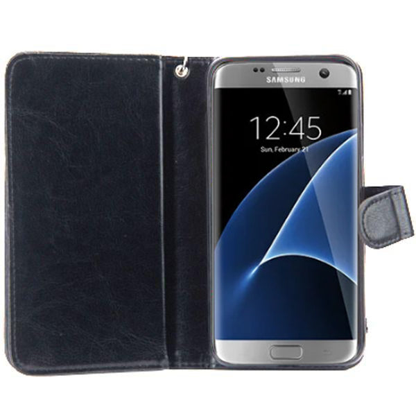 Handmade Bling Detachable Black Wallet Samsung S7