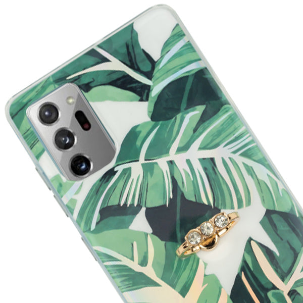 Green Leaves Ring Holder Case Samsung Note 20 Ultra