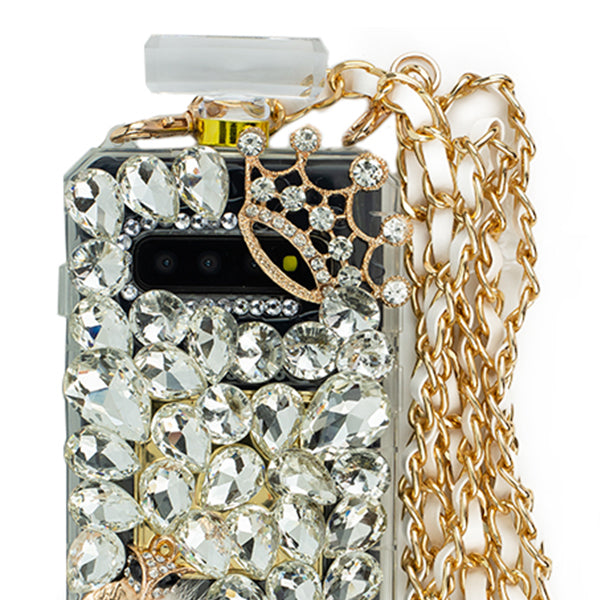 Handmade Silver Stones Bling Bottle Samsung S10