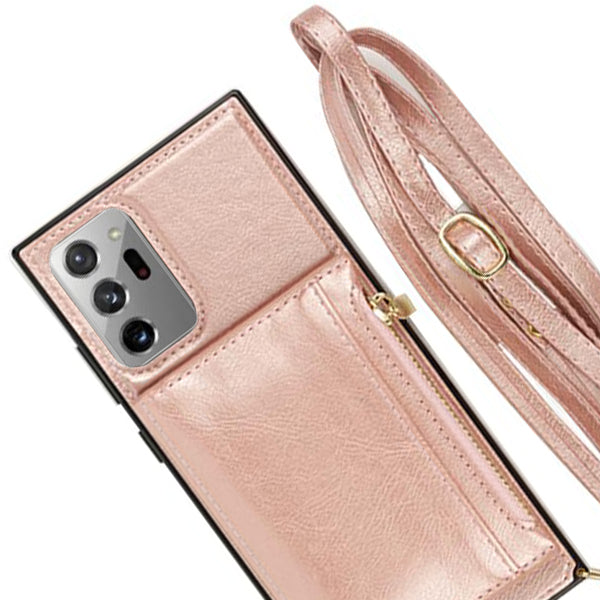 Crossbody Pouch Rose Gold Case Samsung Note 20 Ultra