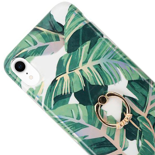 Green Leaves Ring Case Iphone XR