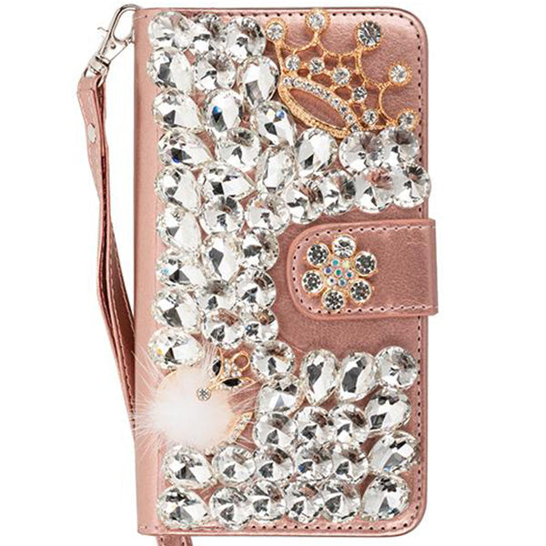 Handmade Bling Fox Rose Gold Wallet S20 Ultra