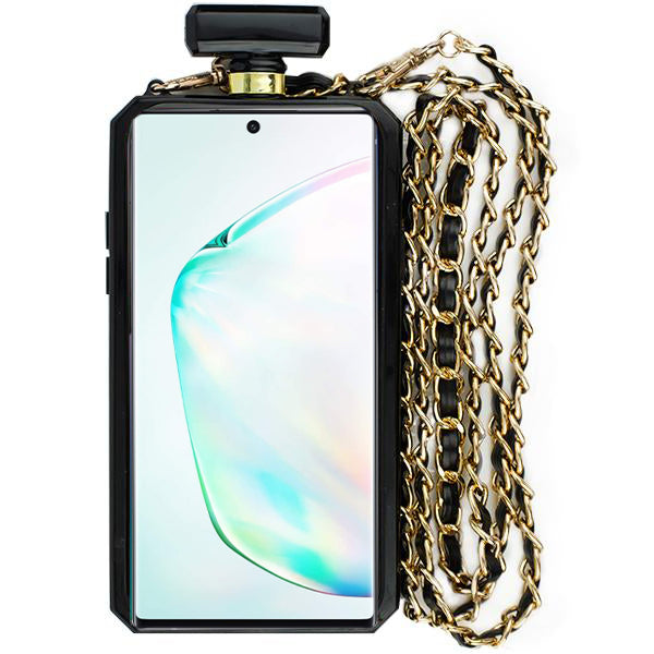 Handmade Bling Black Bottle Case Note 10