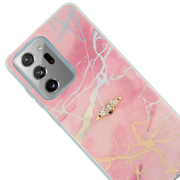 Marble Pink Ring Case Samsung Note 20 Ultra