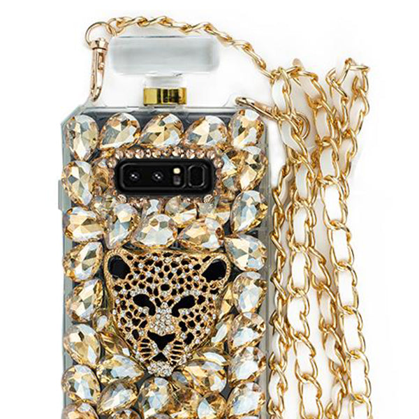 Handmade Cheetah Gold Bling Bottle Note 8