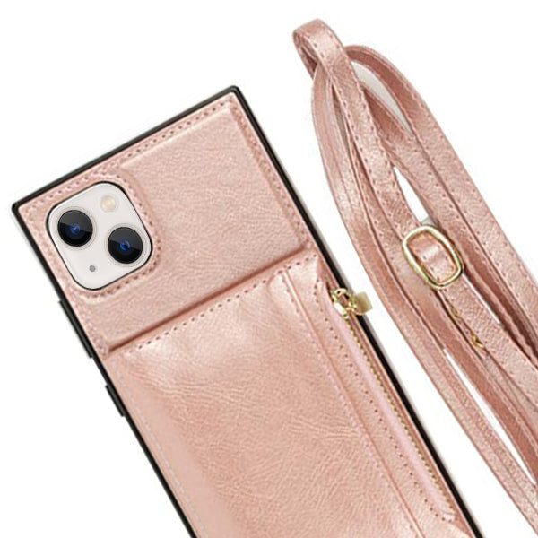 Crossbody Card Holder Rose Gold Case IPhone 13