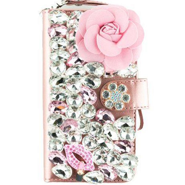 Handmade Pink Flower Bling Wallet S20 Ultra