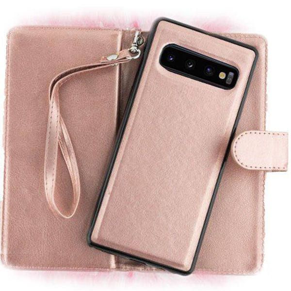 Fur Detachable Wallet Light Pink Samsung S10