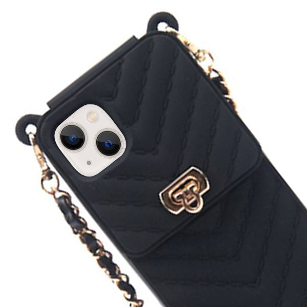 Crossbody Silicone Pouch with IPhone 13 Mini