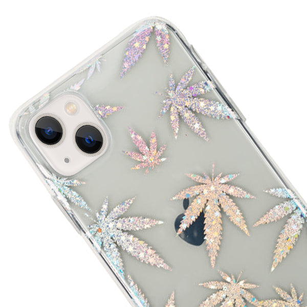 Weed Leaf Silver Case IPhone 13