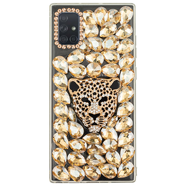 Handmade Cheetah Bling Gold Case Samsung A71