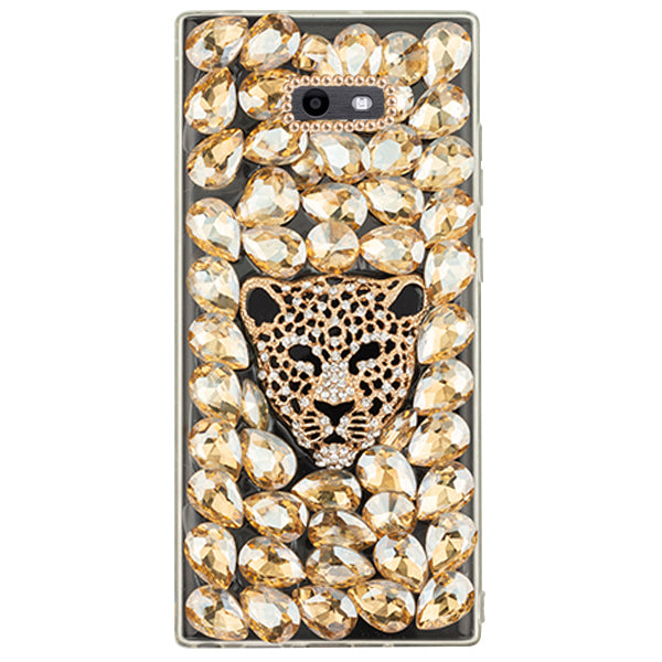 Handmade Cheetah Bling Gold Case Samsung J3 2017