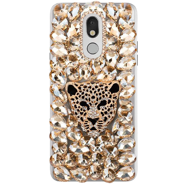 Handmade Cheetah Bling Gold Case LG Stylo 5