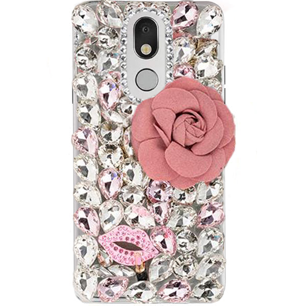 Handmade Bling Pink Flower Case LG Stylo 5