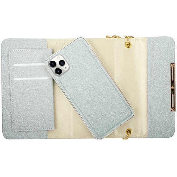 Glitter Detachable Purse Silver Iphone 11 Pro