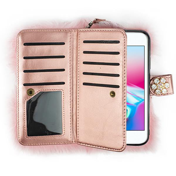 Fur Wallet Detachable Light Pink Iphone 7/8 Plus