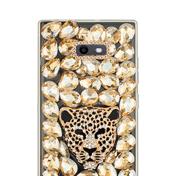 Handmade Cheetah Bling Gold Case Samsung J3 2017