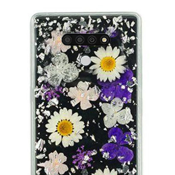 Real Flowers Purple Flakes Case LG Stylo 6