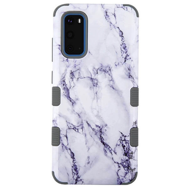 White Marble Military Grade Hybrid Case Samsung S20