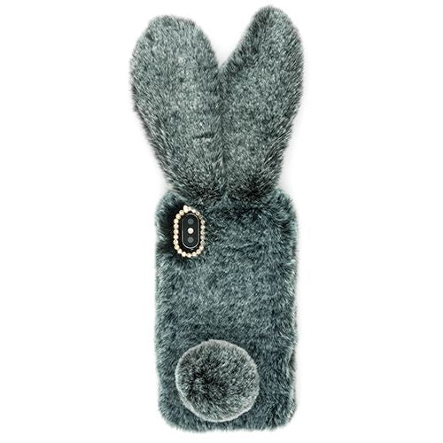 Bunny Fur Grey Case Iphone 10/X/XS - Bling Cases.com