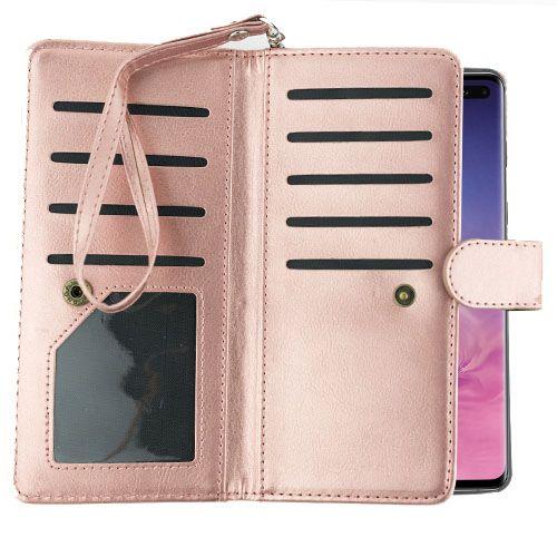 Handmade Pink Flower Bling Wallet Samsung S10 Plus