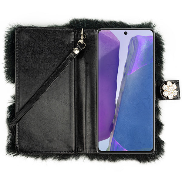 Fur Detachable Wallet Grey Samsung Note 20