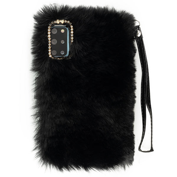 Fur Detachable Wallet Black Samsung S20 Plus