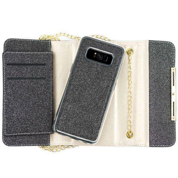 Glitter Detachable Purse Black S8