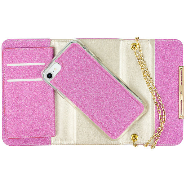 Glitter Detachable Purse Hot Pink Iphone 7/8 SE 2020