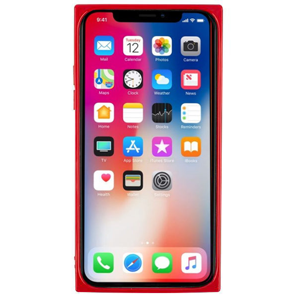 Square Box Triangle Tpu Skin Red Case Iphone XS MAX