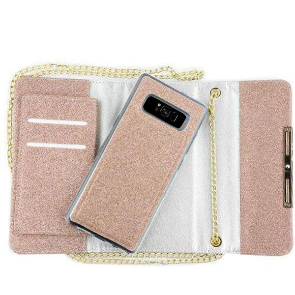 Glitter Detachable Purse Rose Gold S8 Plus