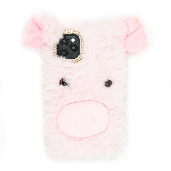 Pink Pig Fur Case Iphone 13 Pro