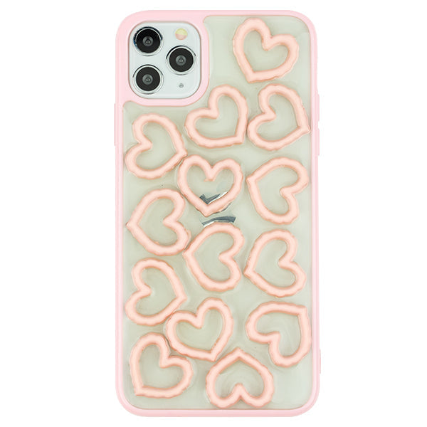 3D Hearts Pink Case Iphone 12/12 Pro