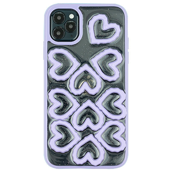 3D Hearts Purple Case Iphone 11 Pro Max