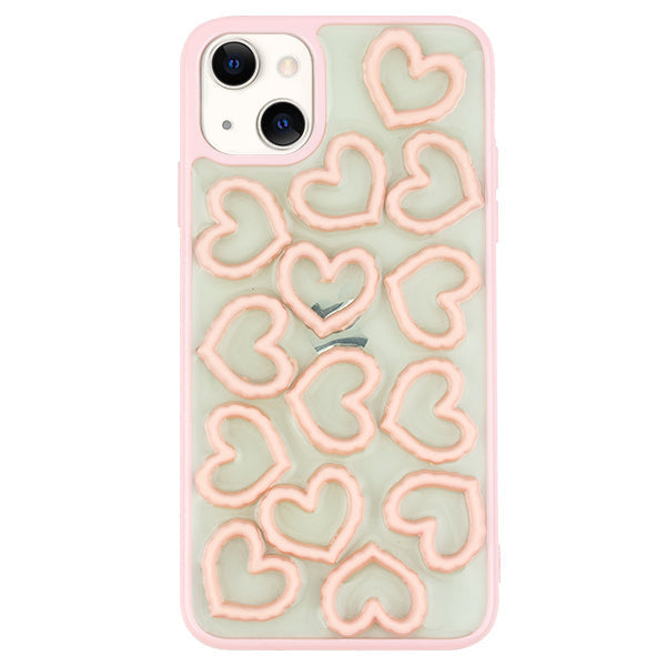 3D Hearts Pink Case Iphone 13 Mini