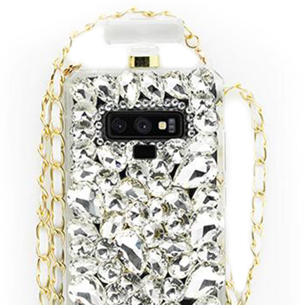 Handmade Silver Stones Bling Bottle Case Note 9