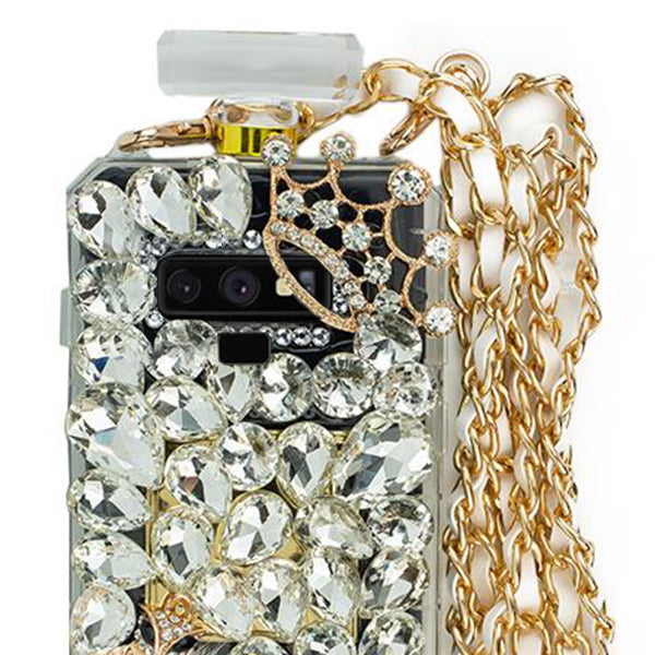 Handmade Silver Stones Bling Bottle Samsung Note 9