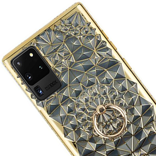 Abstract Ring Case Gold Samsung S20 Ultra