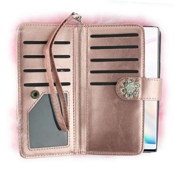 Fur Light Pink Wallet Detachable Note 10
