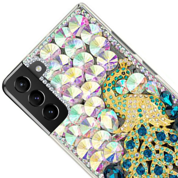 Handmade Peacock Bling Case S22 Plus