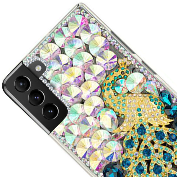 Handmade Peacock Bling Case S21 Plus