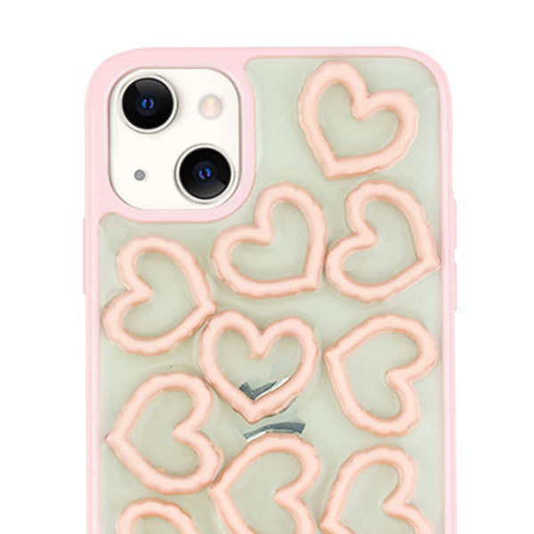 3D Hearts Pink Case Iphone 13 Mini