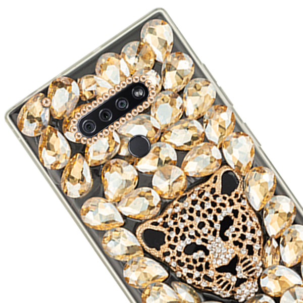 Handmade Cheetah Bling Gold Case Samsung K51