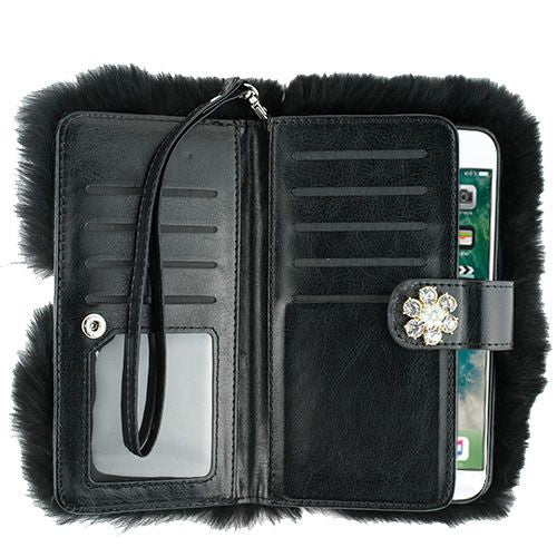 Fur Black Detachable Wallet Iphone XS MAX - Bling Cases.com