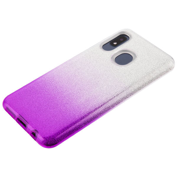 Glitter Purple Silver Case Samsung A10E - Bling Cases.com