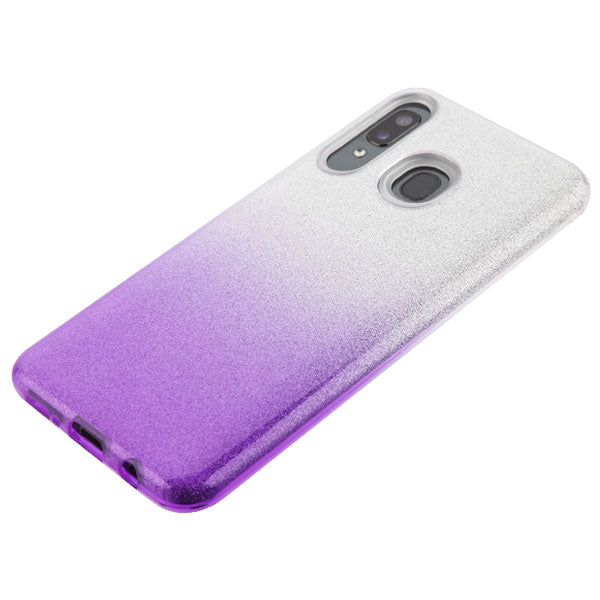 Glitter Purple Silver Case Samsung A20/50 - Bling Cases.com